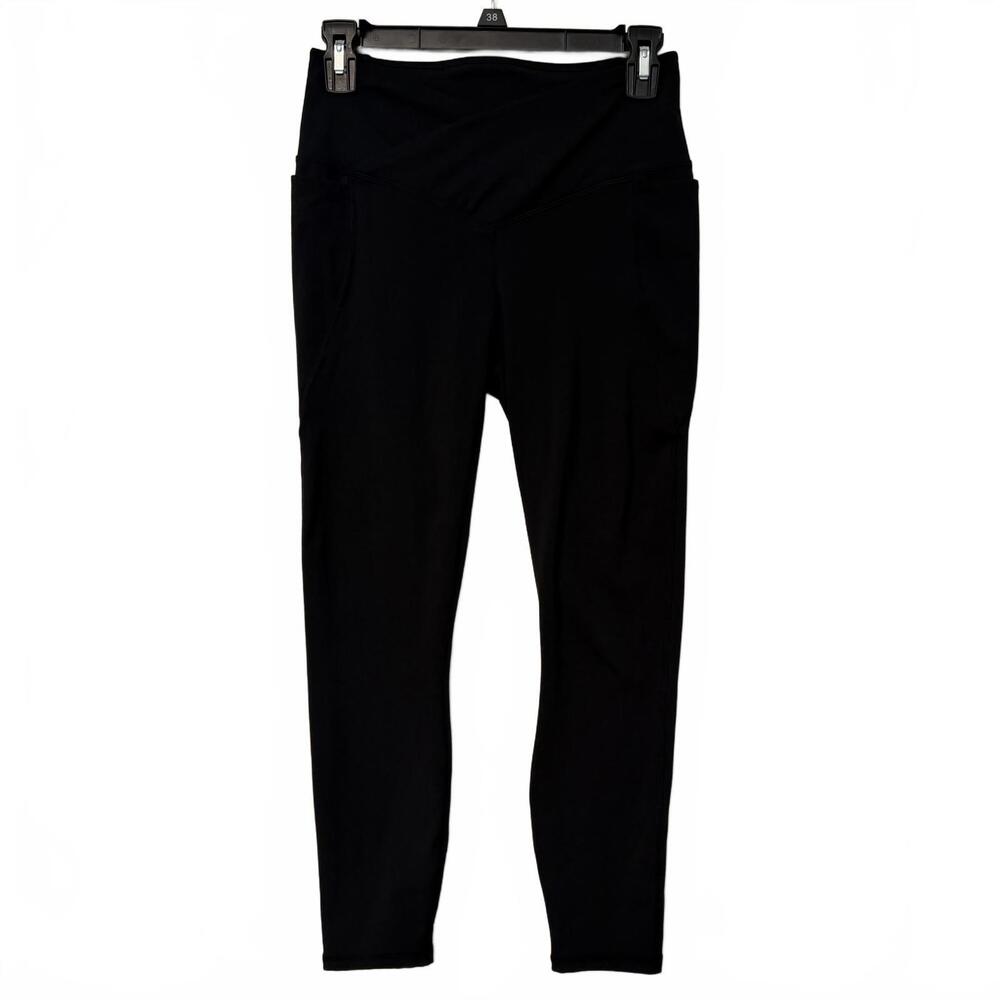 Fabletics Women's SMALL Black Oasis PureLuxe Crossover Legging 7/8 High Waist - Picture 2 of 13